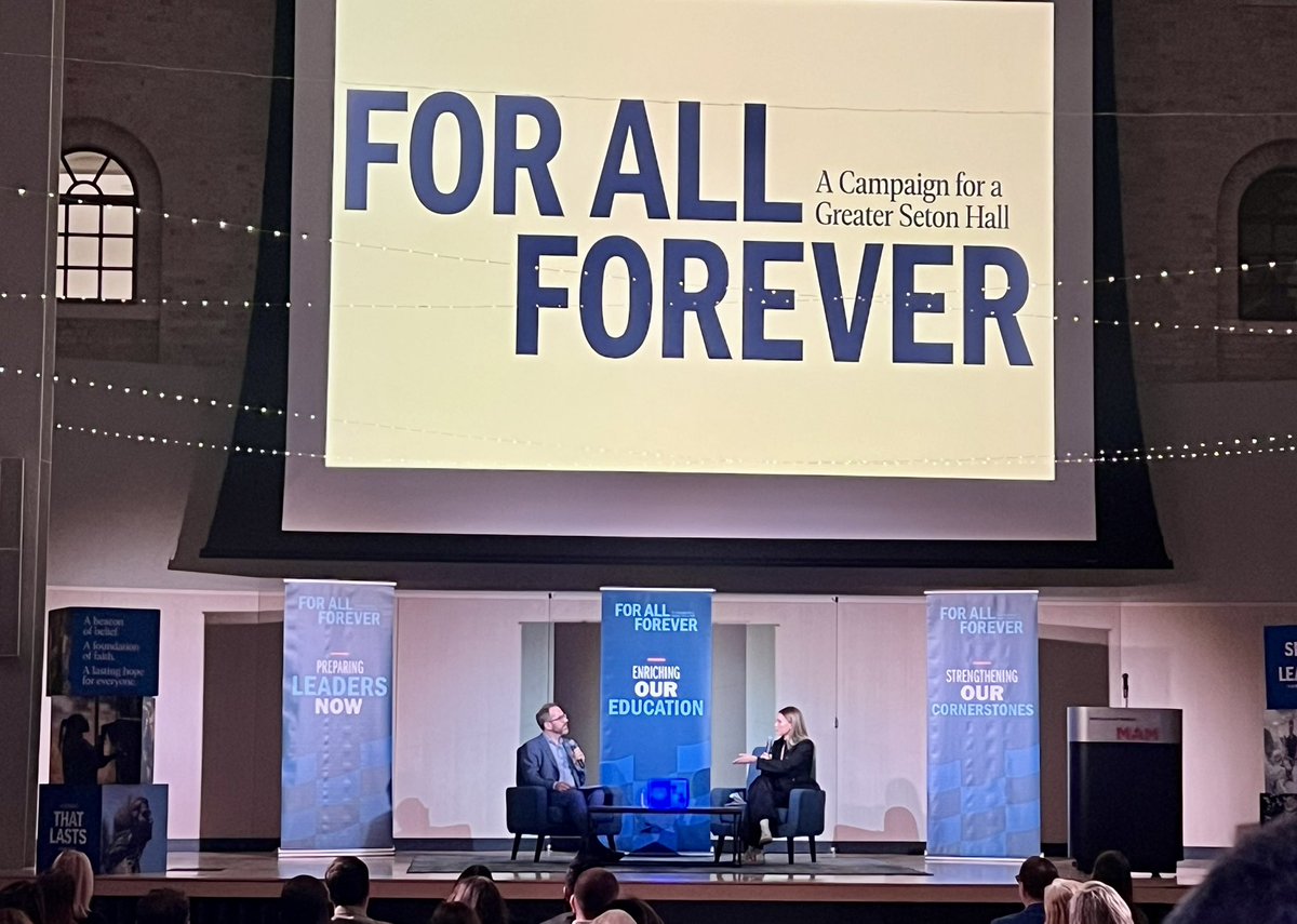 More than 150 Pirates are together tonight in Montclair for a comprehensive campaign stop focused on communications, education, and the arts. A great opportunity to see what we’re advancing today—and what we’re building for tomorrow.

advancement.shu.edu/forever/index.…