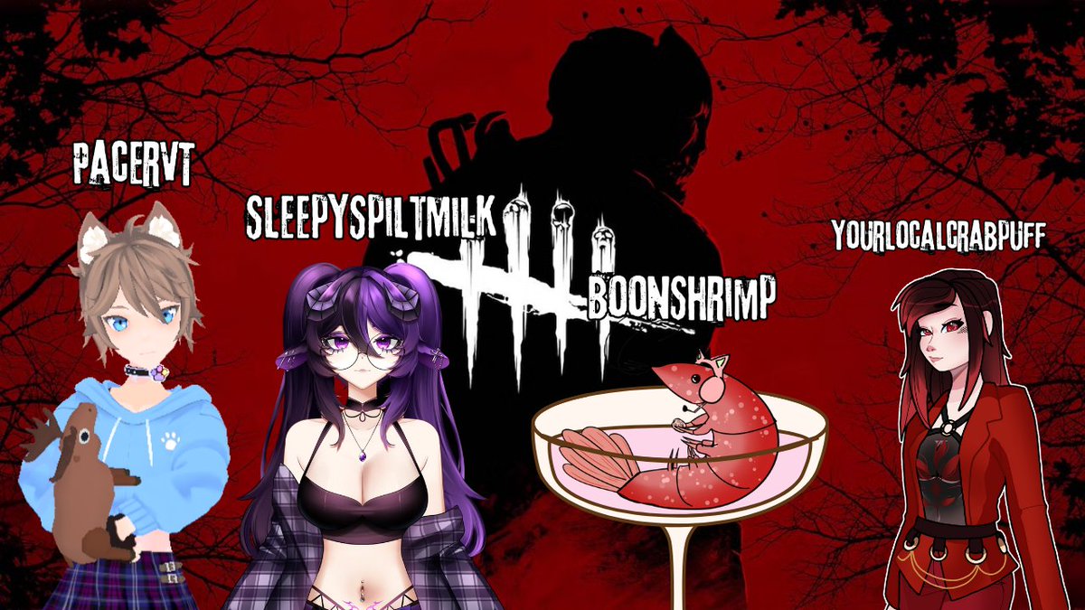 dbd with friends hits different 🖤
live now w/ <a href="/SleepySpiltMilk/">SleepySpiltMilk 👻🪻(she/they)</a>  <a href="/pacer_vt/">pacervt</a>  &amp; <a href="/BoonShrimpVT/">Boon: Shrimp</a> 
come say hi 👉twitch.tv/yourlocalcrabp…