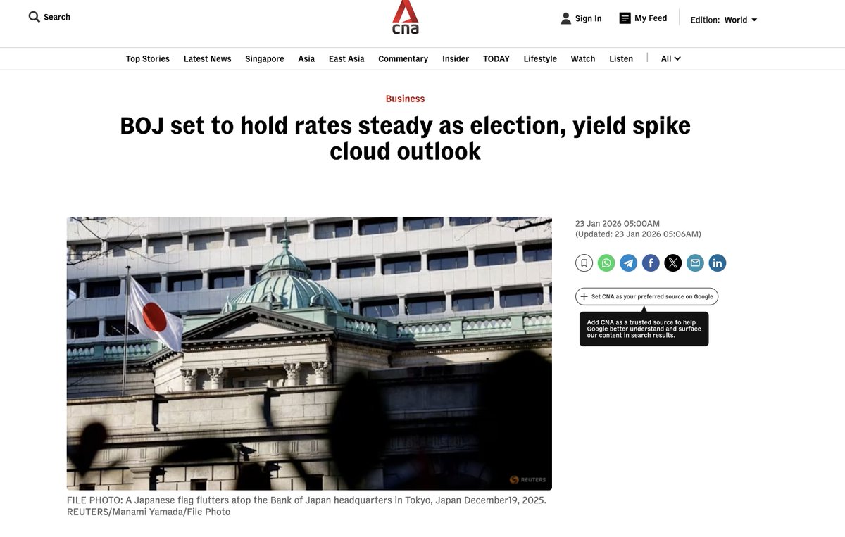 TOKYO, Jan 23 : The Bank of Japan is set to keep interest rates steady on  Friday and signal cautious optimism that the economy will maintain a  moderate recovery that would justify