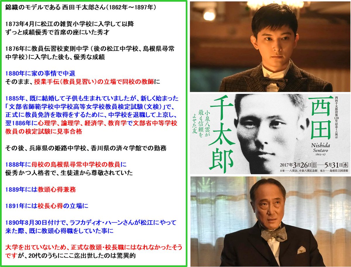 asadora_bk_nhk 錦織のモデル・西田千太郎 #ばけばけ 1885年 文部省