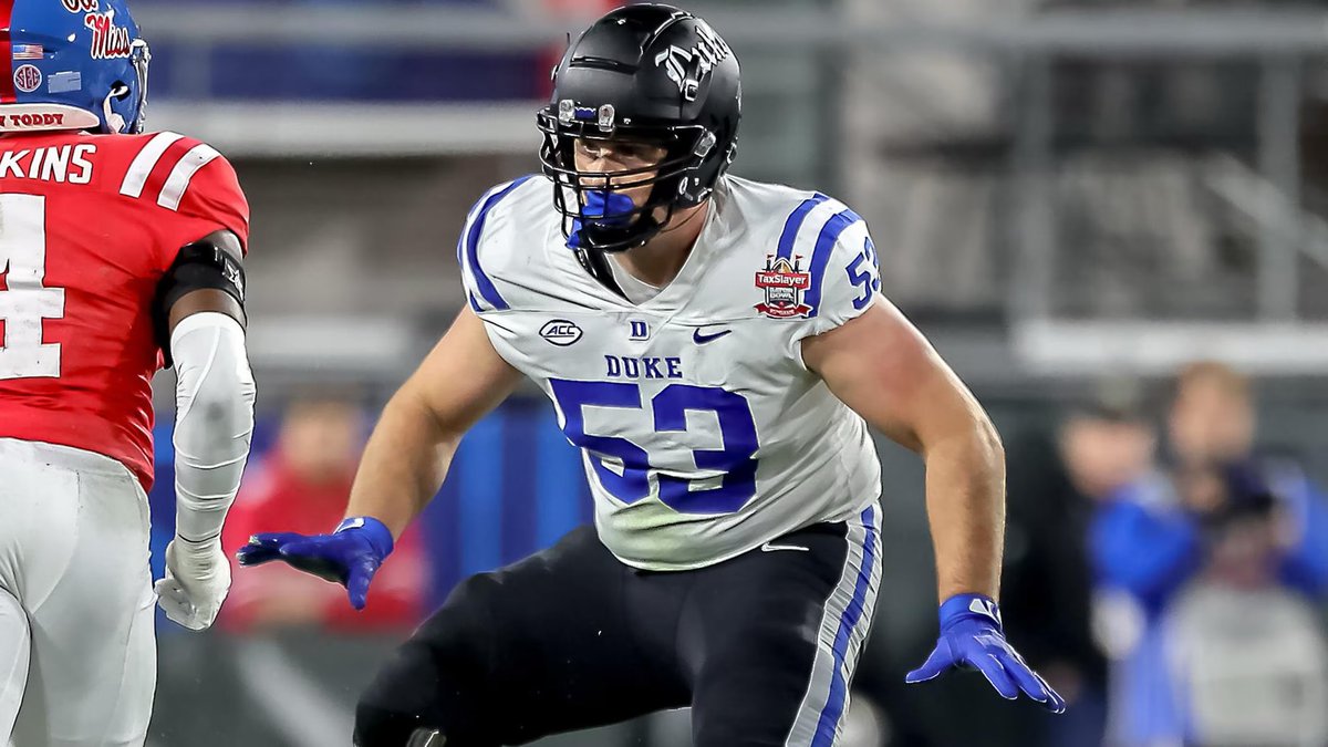 Caught up with #Duke OT Brian Parker at Shrine Bowl media day, who told me he’s excited to show scouts that he can play inside. He played both tackle spots in college and was actually recruited to Duke to play center.

“The reason I'm here at the Shrine Bowl is to prove I can