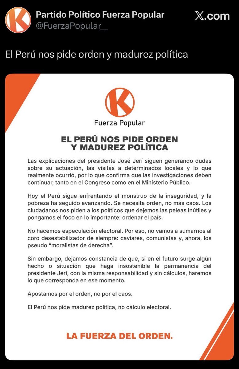 hurgamemoriaPE's tweet image. FP después de Sarratea: Castillo ha violado la Constitución, VACANCIA!!

FP después de Chifagate: démosle otra oportunidad a Jeri, no hay que desestabilizar.

Una más del partido más hipócrita del Perú, el fujimorismo ha sido y será el cáncer del país.