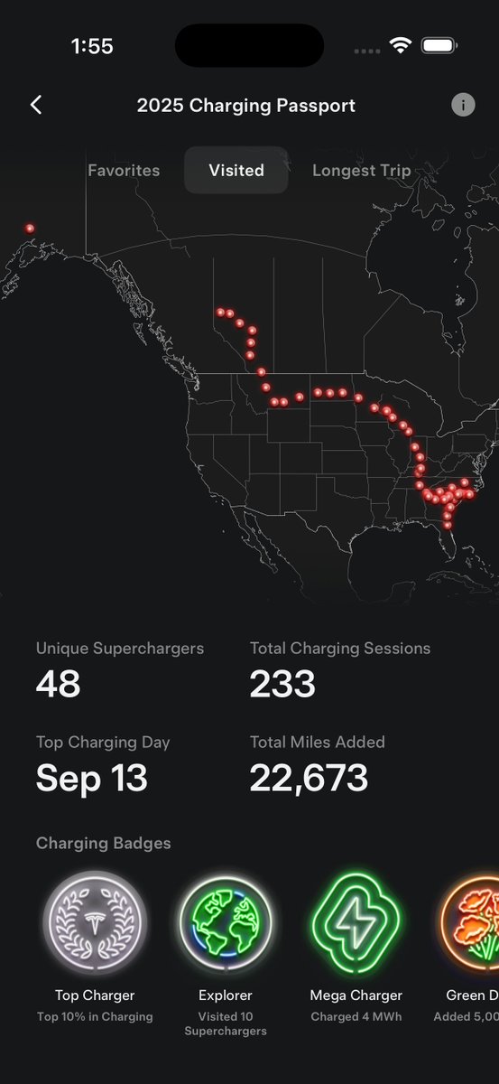 TeslaCharging's tweet photo. Congratulations to our 3 winners of Free Supercharging, for charging the longest distance between Superchargers. Epic trips!

Shoutout to @Steve_Dyer_ and @Newrappy for winning. https://t.co/ezszJzXQRX