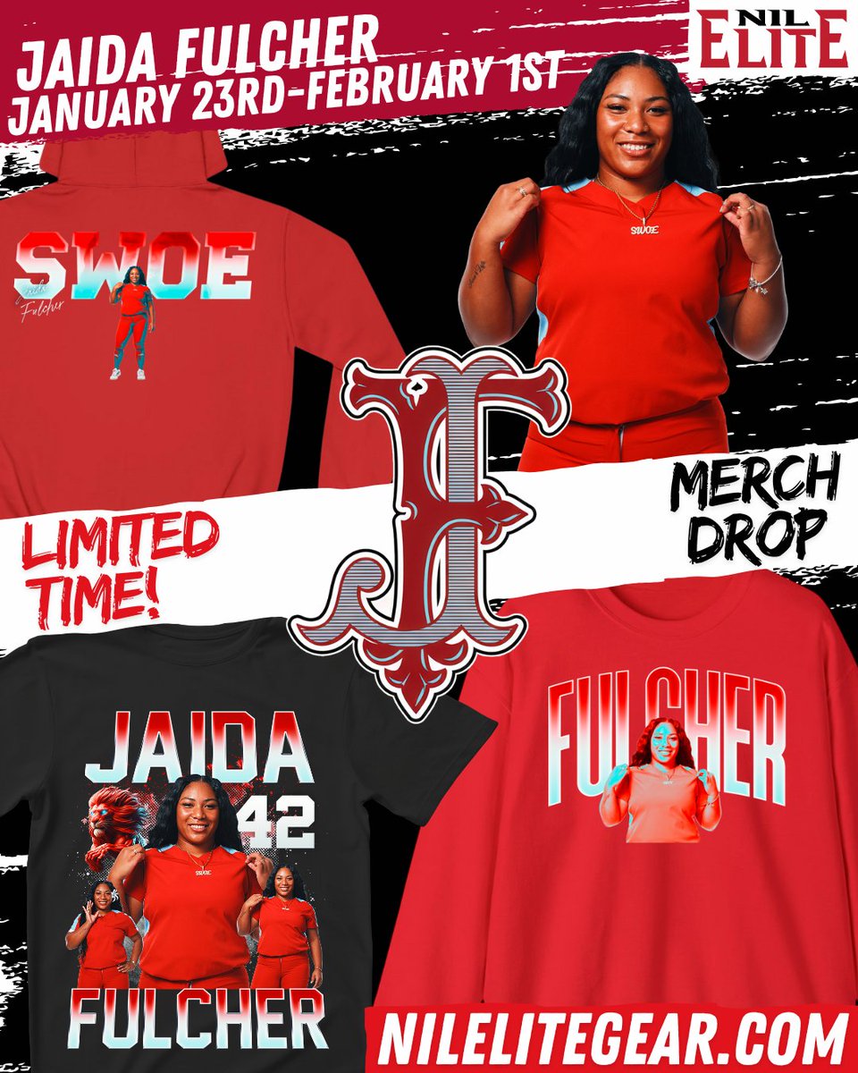 NILEliteLadies's tweet photo. Signed 📝and locked in 🔒
The Official Merch of Jaida Fulcher drops tomorrow❗️NIL Elite Gear is built for athletes, made for the culture. Available for a limited time only🚨 https://t.co/P2kT4C4BVe