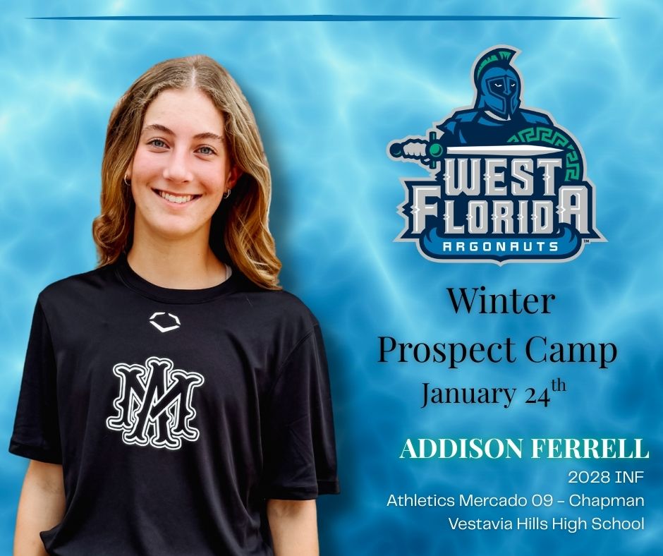AM09Chapman's tweet image. Camp Alert 🚨
 @AddisonFerrell2  (2028 INF) will be on campus at:
🏫 @UWFSoftball  – Winter Prospect Camp
📅 January 24

Great opportunity to continue developing, compete at a high level, and gain exposure in front of the Argonauts’ coaching staff.

@ashlieghmclean…