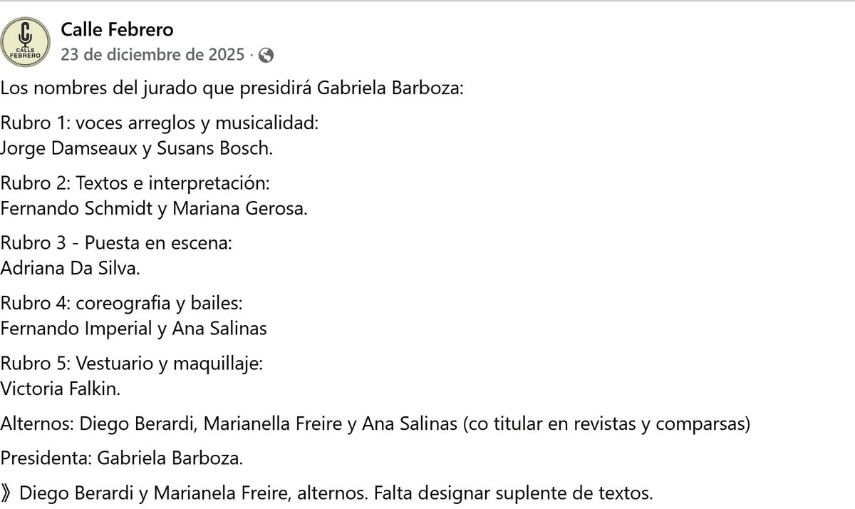MartinFitz23506's tweet image. JURADOS CARNAVAL :  Los  MONTEVIDEANOS tienen que pagar a los JURADOS $1.419.716

Adriana Da Silva $ 197.196
Fernando Schmidt  $ 197.196
E. Outerelo $ 157.733
Marianela del Carmen $ 157.733
J. Damseaux 197196
Mariana Cuadro 197196
Diego  Berardi $157733  
Victoria Falkin $157733