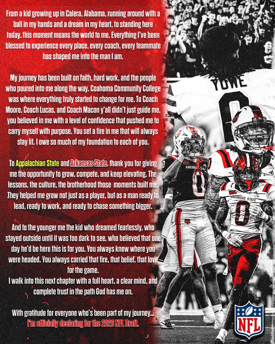 golivetay's tweet photo. I WILL BE DECLARING FOR THE 2026 NFL DRAFT. THANK YOU GOD 💌 #Moretocome 🏁 https://t.co/SCI8OaraY2