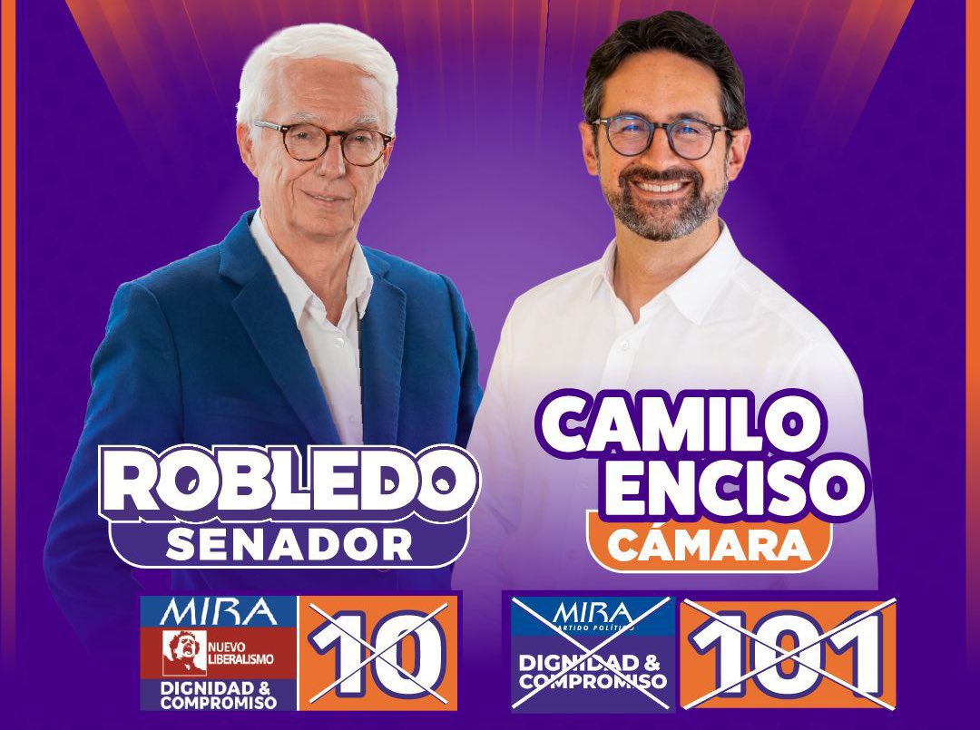 Lleno total en Teatro Libre para ver a la #DuplaAnticorrupcion. Este 8 de marzo mis votos serán:

Senado por el #10 de la lista de Coalición Dignidad y Compromiso, NL y Mira, Jorge Enrique Robledo.

Cámara Bogotá por el #101 Coalición Dignidad y Compromiso y Mira, Camilo Enciso