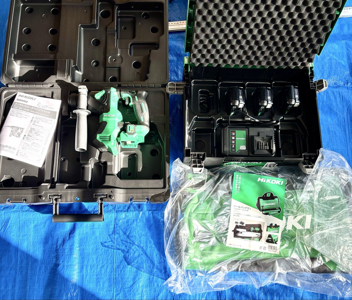 今回追加で購入した
「DH12DD」ハイコーキ10.8ハンマードリル
25,000円で本体＋バッテリー3個＋充電器＋ハイコーキスタートキット箱、おまけでツールバック（L）まで頂いた
正直激安だと思う
茨城県東海村国道6号沿いの「スナカワプラス」へみんな急げ❗️
