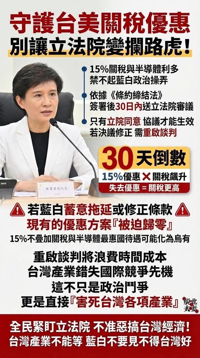 balababada's tweet image. 一句話：
立法藍白擋關稅優惠，害死傳產！