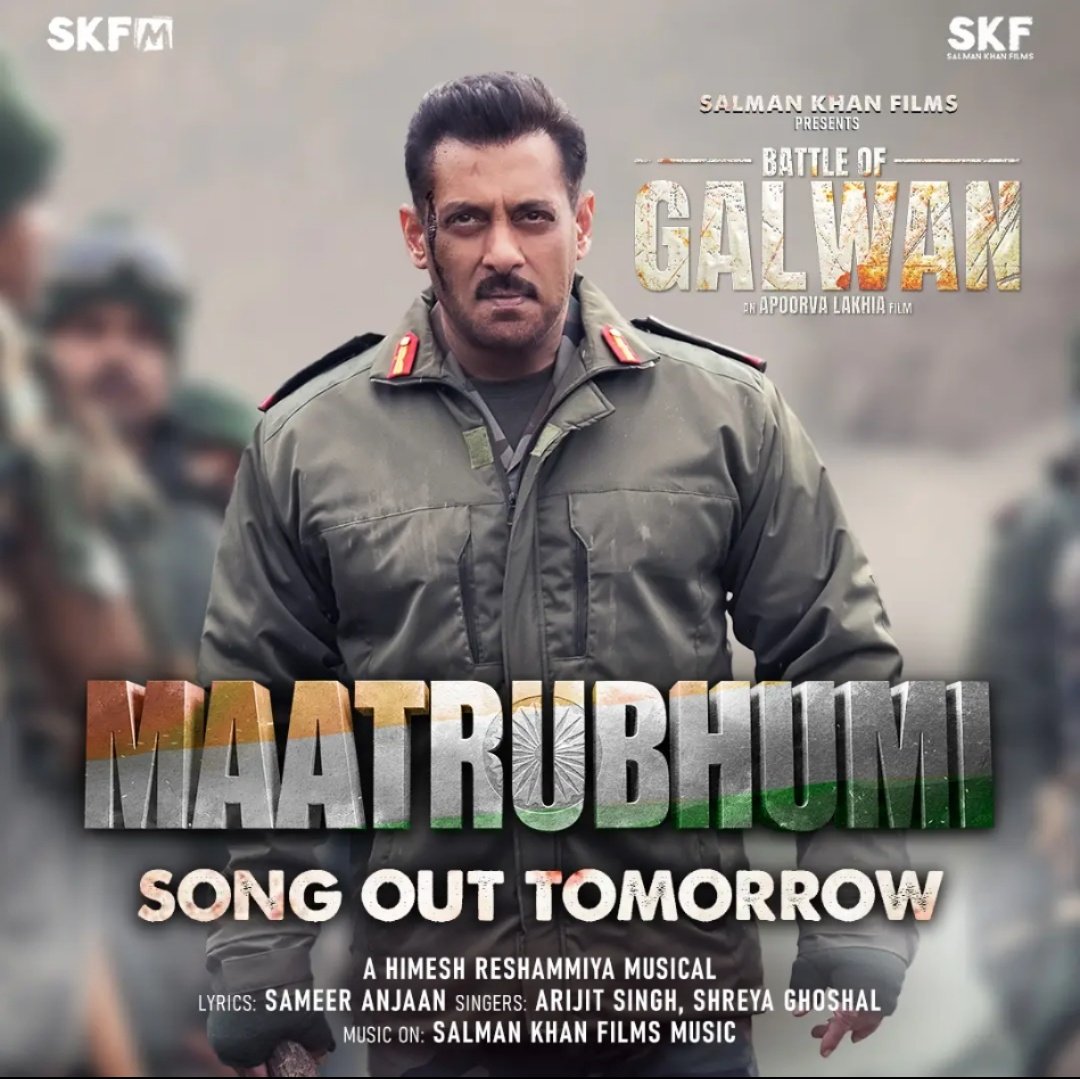 #Maatrubhumi Song Out Tomorrow!
#SalmanKhan #BattleOfGalwan