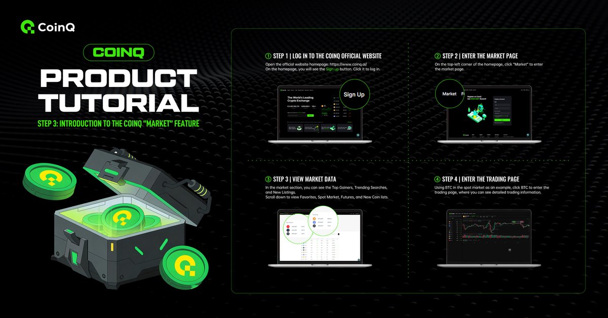 🚀 CoinQ Product Feature Tutorial | Step 3: Introduction to the CoinQ “Market” Feature

As the CoinQ platform continues to grow, more and more new users are joining the CoinQ community. To help everyone use the platform more efficiently and smoothly, we will be launching a series