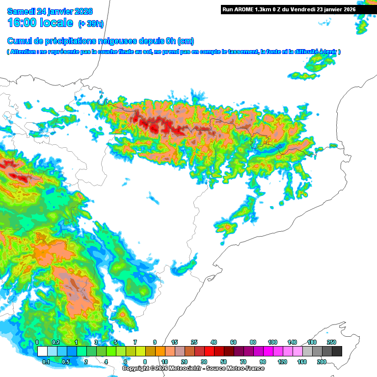 fmrjt's tweet photo. mapa AROME https://t.co/o8YGYrE81J + 39h 
sortida 00Z 23/1/2026   mooooola moooolt
Podria ??? #nevar al #CampdeTarragona  Diria ????? que és #Montsant #LaLlena #TossaldelaBaltasana amb zones properes, #LaMussara...  
#gruix #neu #meteo #prediccio #fred #inestabilitat #nevada https://t.co/RxX8e1tG4o