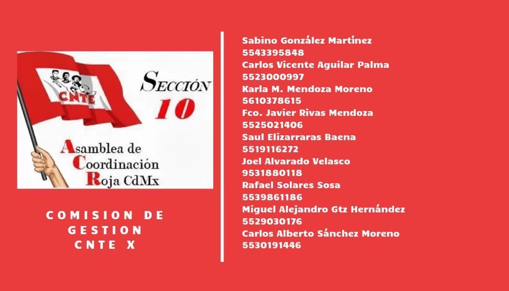 roja_sec10cnte's tweet photo. Comisión de Gestión Sección AC Sección X CNTE CDMX https://t.co/EzifVqpM2s