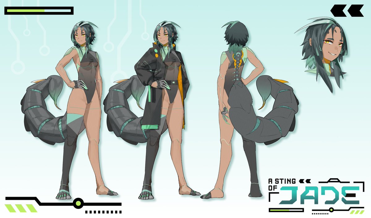 🅄🄿🄳🄰🅃🄸🄽🄶... 2.0 🅁🄴🄰🄳🅈 

Heya, I'm Jade! A cyber scorpion looking to ✨spark up✨ your days!

🩵Artist, Gamer, and Professional Yapper~

🎨Concept Art: <a href="/Curse360/">Curse</a> 
🖌️Logo: <a href="/himonarune/">monarune</a>