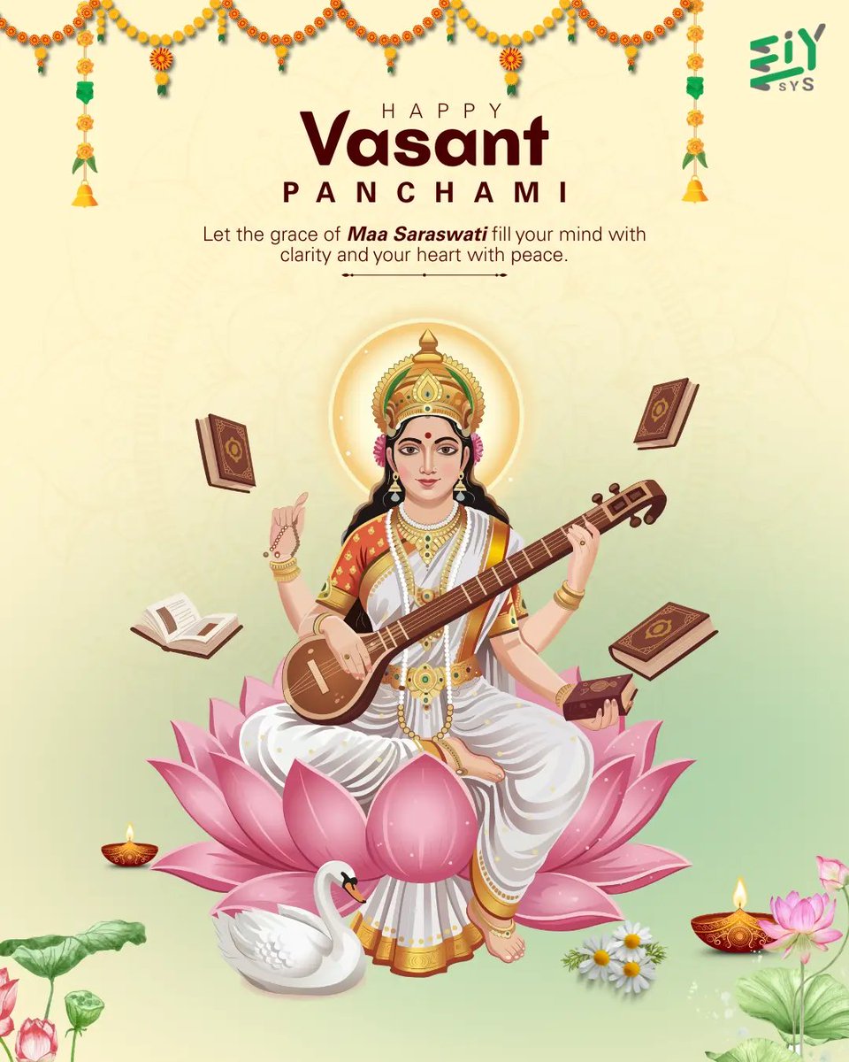 Happy Vasant Panchami

May this day inspire clarity, creativity, and new beginnings.

Wishing you knowledge, progress, and positivity ahead.

#VasantPanchami #eiysys #FestiveWishes