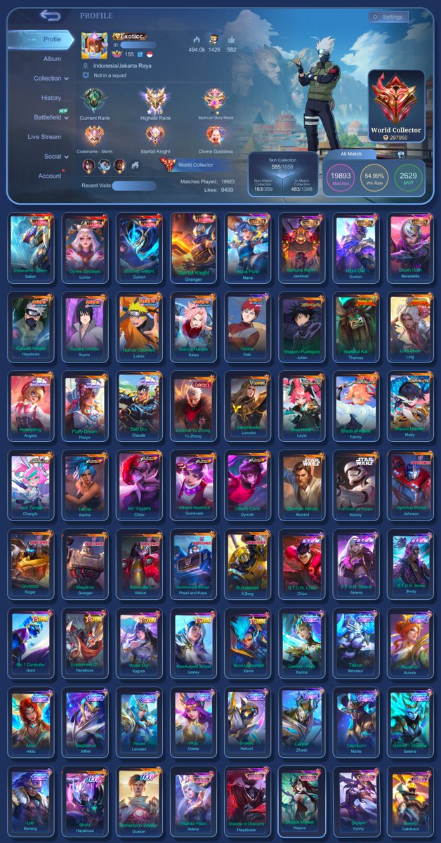 tryneror's tweet image. WTS AKUN ML | PENSI
Take se gmail gmail nya
Total Skin 585 | World Collector
Detail bisa dm
Rekber/Direct Bebasan