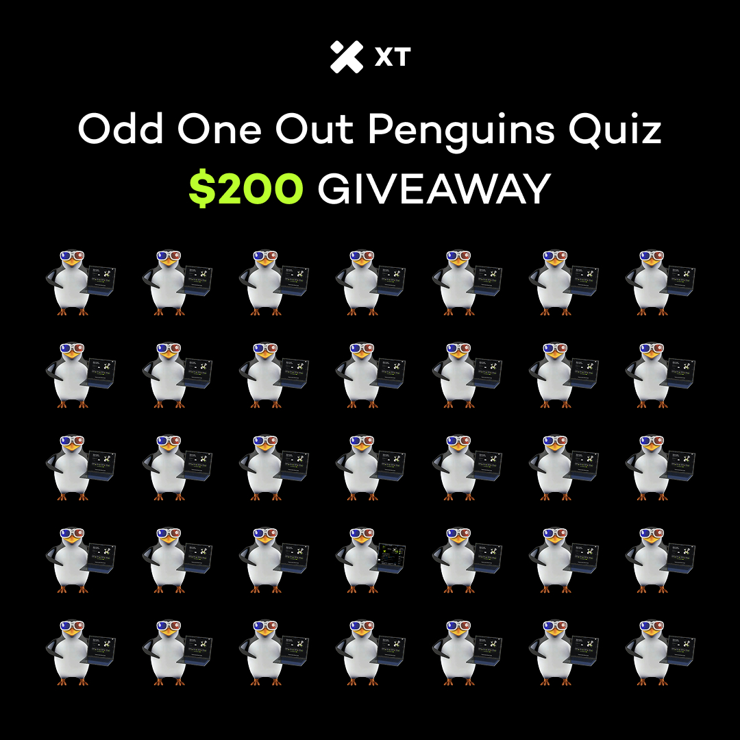 🎉 Giveaway Alert! Can you spot the penguin that does not match all of the others?

How to enter 👇
1️⃣ Follow <a href="/XTexchange/">XT Exchange 🚀 #XTurns7</a>
2️⃣ Like &amp; RT
3️⃣ Comment your answer &amp; XT UID

🎁 Rewards: $5 × 40 winners (randomly selected)

Join now and test your luck! 🍀
#Giveaway #CryptoAirdrop #XT