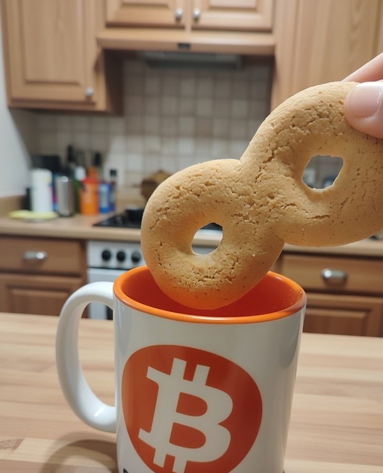 CaffeSatoshi's tweet image. GM to all from 🇲🇹Malta. If you are a Bitcoiner &amp;amp; bullish, you'll say it back 😉

My morning coffee is full of symbolism today, besides the obvious Bitcoin logo mug (I give these out for free to everyone I know).  The 8 symbol for the pastry symbolizes the infinite symbol, all of…