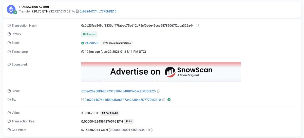 PeckShieldAlert's tweet image. #PeckShieldAlert The MEV builder has returned ~920 $ETH (~$2.7M) to the @makinafi recovery multi-sig: 0xc22F...8AB9.

The remaining ~276 $ETH of the $1,299 $ETH total is still held by a @Rocket_Pool Validator (0x573D...).

@makinafi was exploited for ~1,299 $ETH ($4.13M) on Jan.…