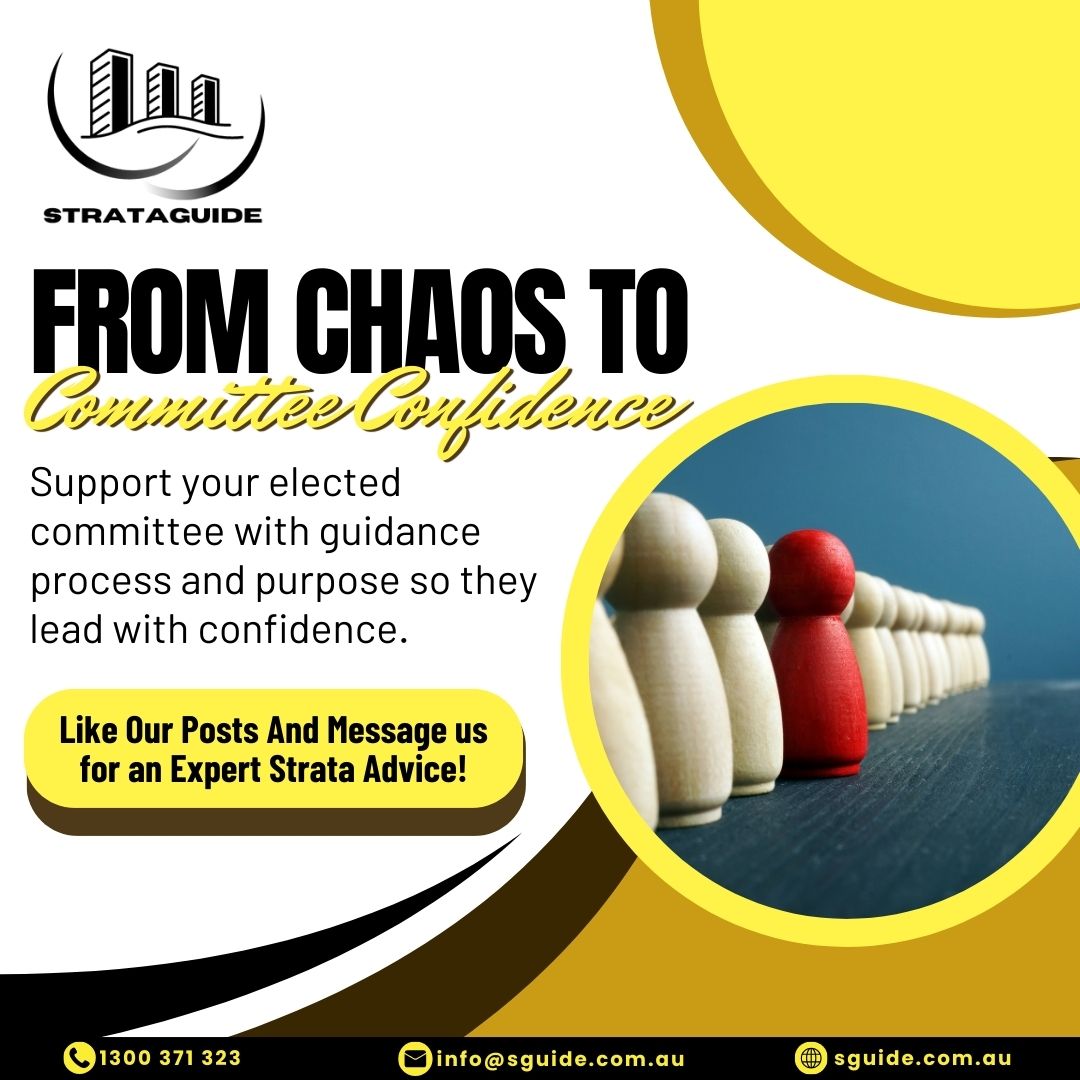 From chaos to committee confidence Strataguide supports your elected team with purpose and process so they lead boldly.

#StrataLife #StrataManagement #CommitteeConfidence #StrataSupport