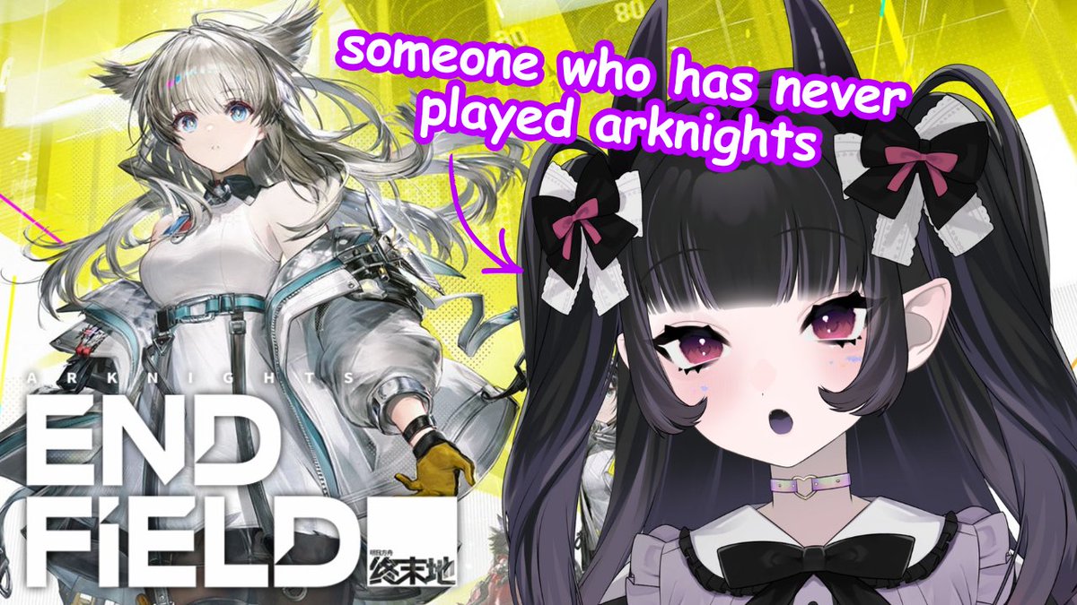first time playing endfield, let's go!!

🟡 LIVE @ youtube.com/watch?v=U4DhRP… / twitch.tv/exxupii
#ArknightsEndfield