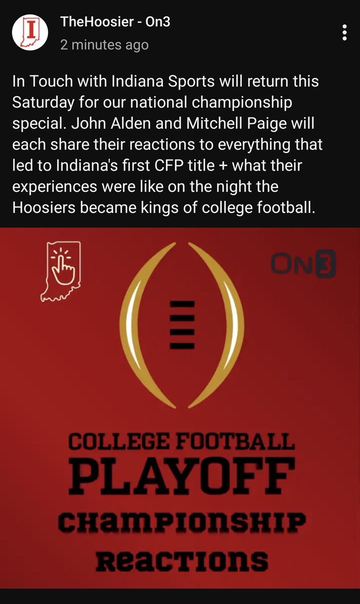 Back for our championship reaction show this Saturday.

#iufb #neverdaunted