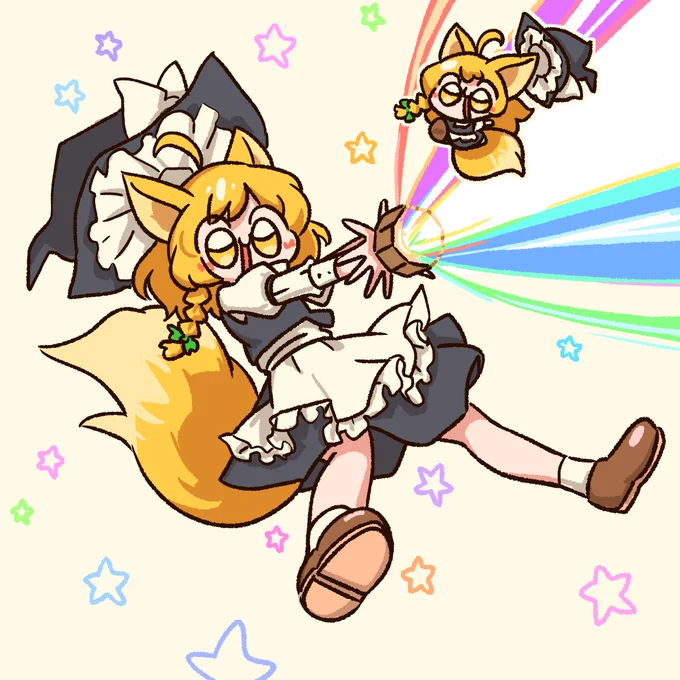 Commission drawing for Hoche ! The fox that takes Marisa's form from Wild and Horned Hermit! berigoo!