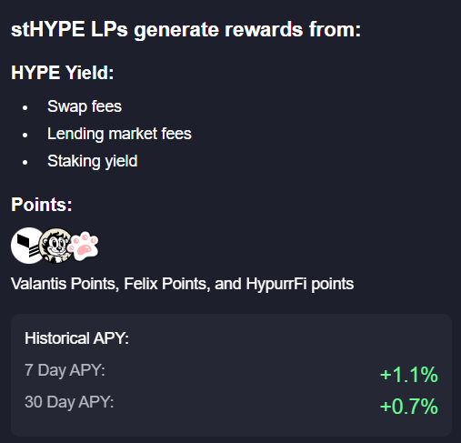 Don't know where to put your $HYPE?

Just plug in <a href="/ValantisLabs/">Valantis Labs</a> where you deposit HYPE into stHYPE AMM and earn the best risk-adjusted yield. You'll never withdraw less than you put in.

And also earn 3 in 1 points from Valantis, Felix &amp; HypurrFi

app.valantis.xyz/vaults?af=2666…