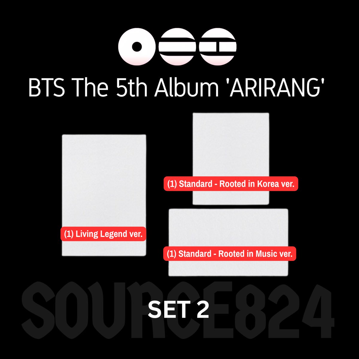 source824's tweet image. BTS The 5th Album Arirang PH GO

• see pricelist below
• checkout via Weverse Shop
• DOO/DOP: March 19
• 50% dp / rembal once on hand 🇵🇭
• ETA: April via Sea Cargo

wts lfb ph only bts army standard rooted in korea rooted in music living legend weverse ver