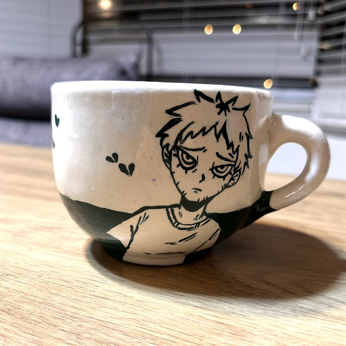 mug I painted  back in december !! it was a bit hard.. . #kaichisaki #オーバーホール #overhaul