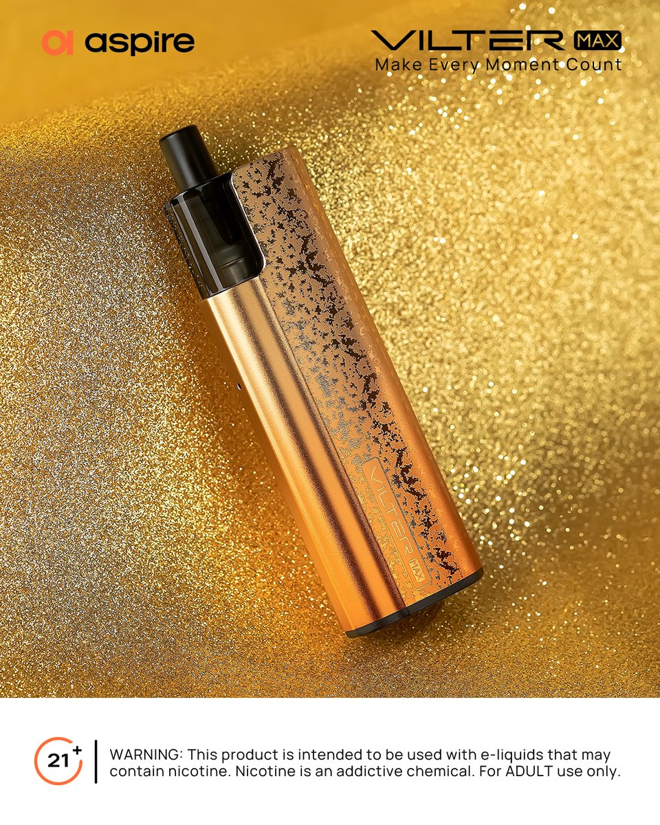 aspirecigs's tweet photo. Viter Max in Amber Glow
More: https://t.co/LgelS3hhJo
#Aspirecigs #VilterMax #VilterSeries #MTL #RDTL #DTL #AlwaysAspire
WARNING: For 21+ adults use only! https://t.co/i38bim3CTY