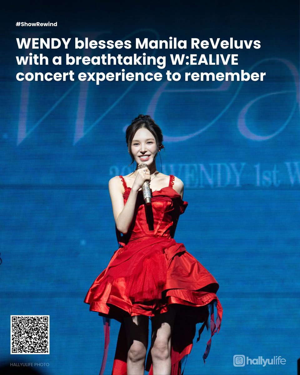 hallyulifeAMG's tweet image. On #ShowRewind, WENDY blesses Manila ReVeluvs with a breathtaking W:EALIVE concert experience to remember.

Presented by @LSquaredProdPH 
 
#WENDY #웬디 #WENDYinMANILA #WEALIVE_in_Manila