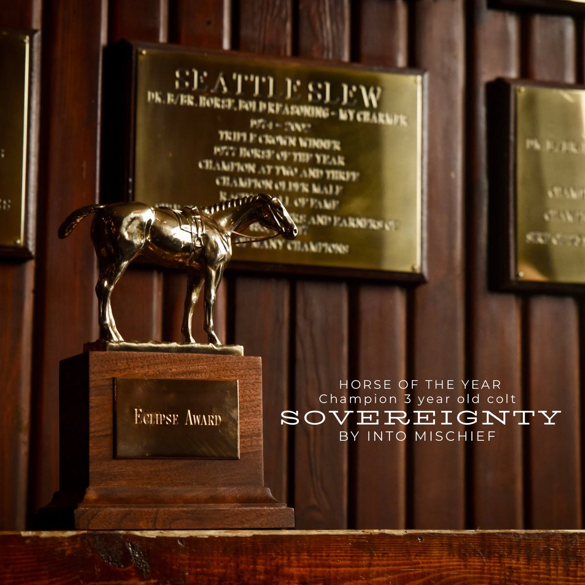 spendthriftfarm's tweet image. Sovereignty reigns!

He picks up the Champion 3 Year Old Colt and Horse of the Year honors 🏆

Sovereignty joins Authentic as a Horse of the Year sired by the legendary Into Mischief, and is his 7th total Champion progeny to be awarded at the Eclipse Awards.

A huge…