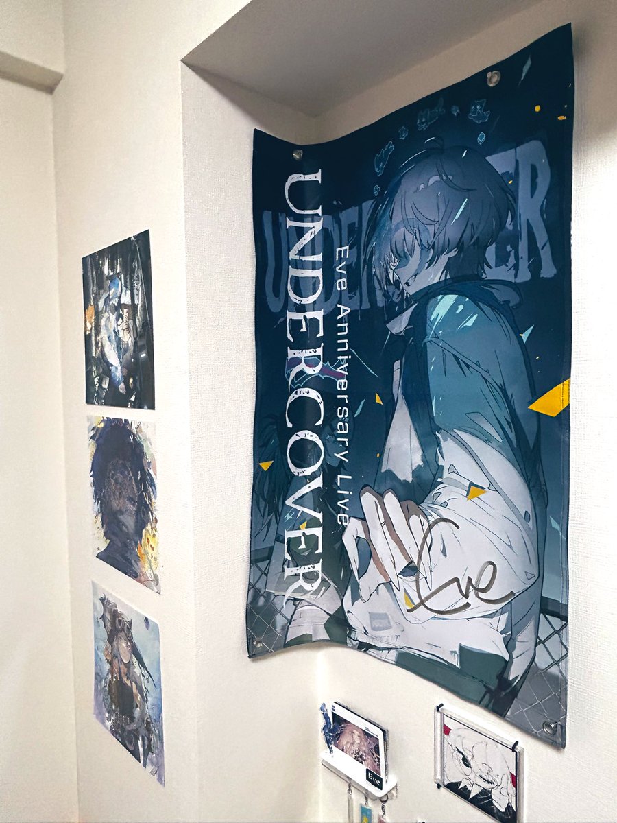 Eveくんのフラッグ、早速Eveコーナーに掲げました🚩✨️ な、な