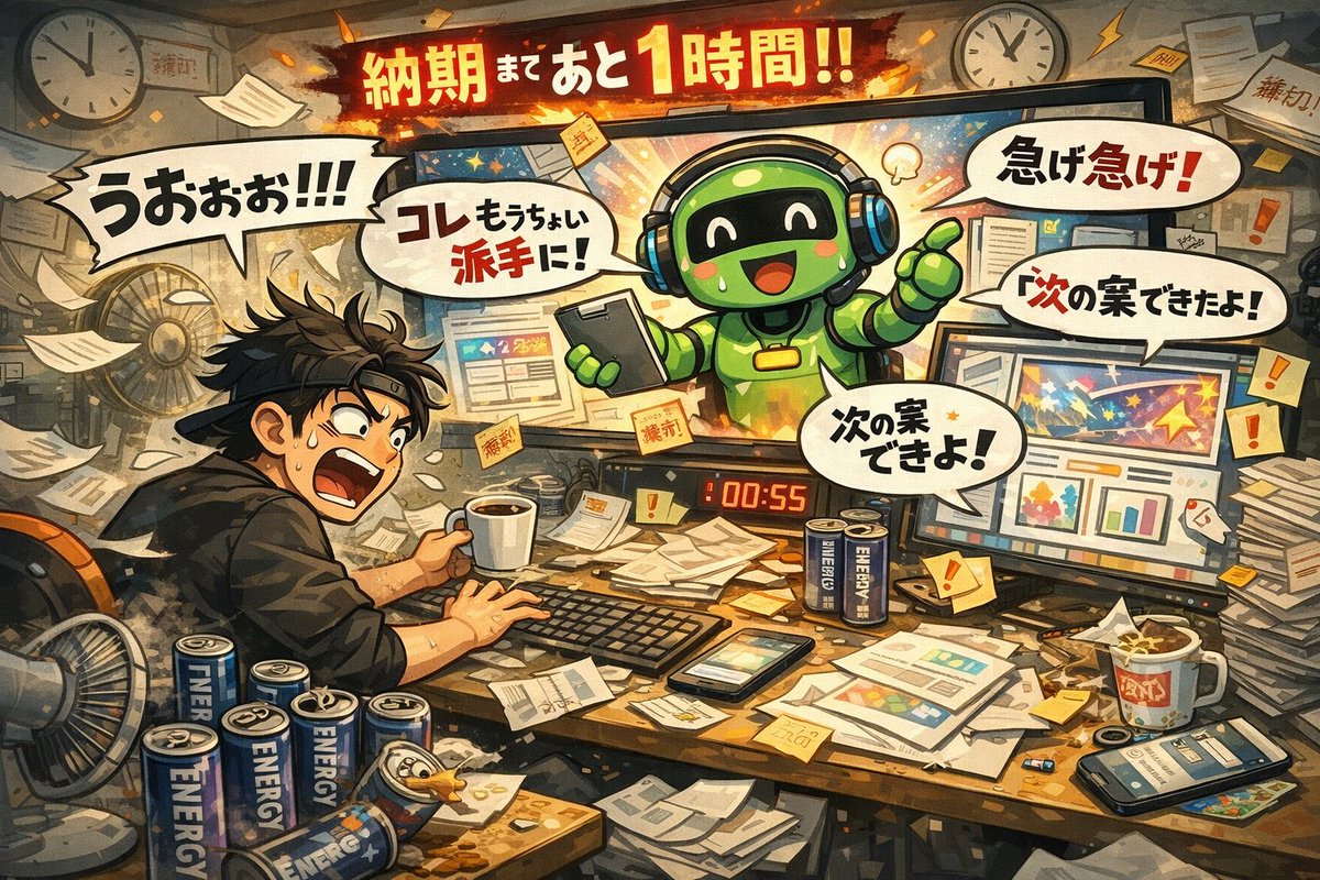 今流行りのやつやってみた
チャッピーとこれまでのやりとりを
画像にしてもらうやつ

常に忙しそうなおじさんだと思われてた

さすがにこんなギリギリじゃないんだわ笑