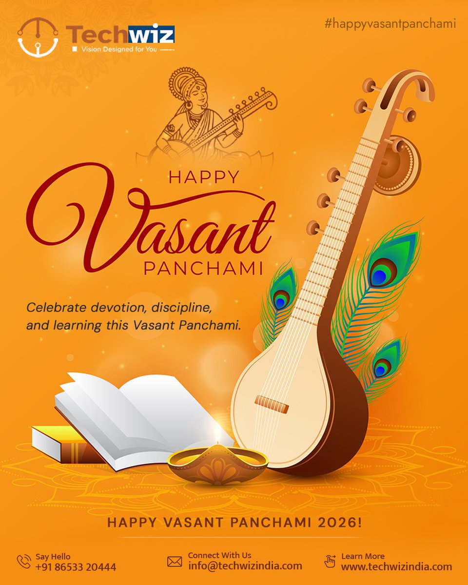 techwizind's tweet image. Warm wishes from Techwiz on Vasant Panchami 🌼
May the season of spring inspire growth, knowledge, and success.

#TechwizWishes #VasantPanchami #SeasonOfSpring #Growth #Success