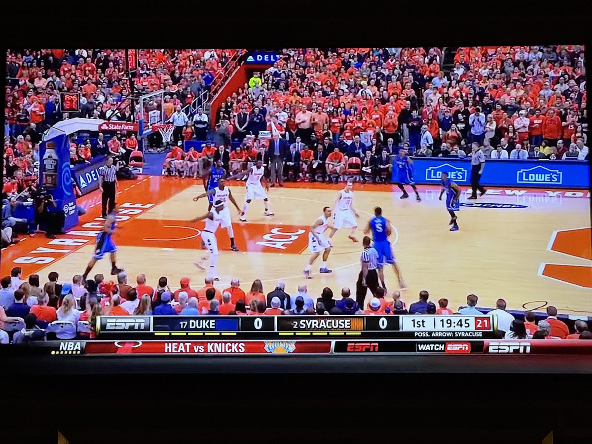 Cusemaniac_44's tweet image. Rewatching the 2014 Duke game. The depths this program has fallen are deeper than the unknown depths of Seneca Lake. Packed Dome to the brim, electric atmosphere from the start and a team with an identity on both ends of the court. It’s almost a different sport