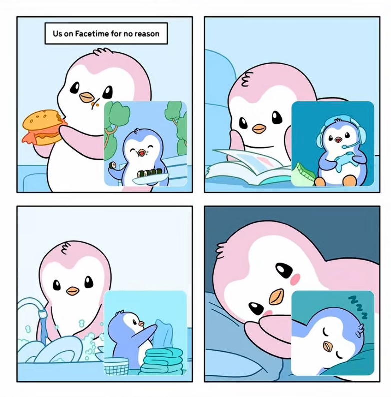 PollyFans_sol's tweet image. Facetime for no reason 🩵🩷
#RelationshipGoals #Wholesome #CuteComic $Polly $Pengu @LilPudgys @pudgypenguins