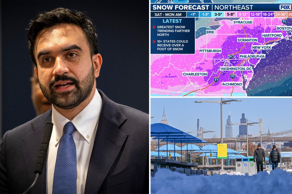 nypost's tweet image. Mayor Mamdani mocked over X post warning of anywhere from ‘3-16 inches’ of snow: ‘Way to narrow down the forecast’ trib.al/rh03wfM