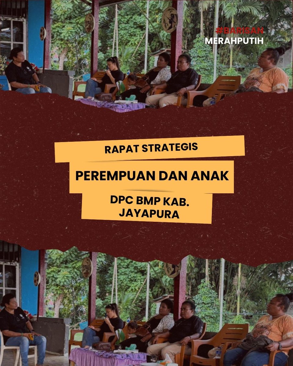 PrawakaZ's tweet photo. Rapat Pengurus DPC BMP Kab. Jayapura Bidang Perempuan dan Anak menyusun rencana kerja 2026 di Kp. Yahim, Sentani. Dorong kolaborasi dengan IPASS dan organisasi lain untuk program perempuan & anak di 24 kampung wilayah Sentani. 🇮🇩✨ #BMPJayapura #PerempuanDanAnak #Sentani #Papua https://t.co/HZ33tLxhWV