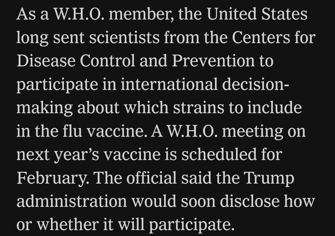 Trump had to withdraw from the world health organization because the CDC no longer has scientists on staff. Maga influencers aren't scientists, even though maga thinks they are