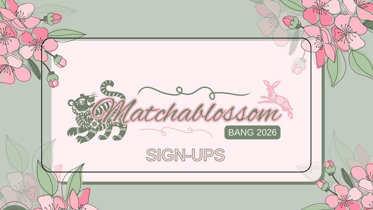 calling all matchas &amp; blossoms! sign-ups for the 2026 matchablossom bang are officially open and will close on valentine's day! don't miss out! 🍵🌸⬇️

#matchablossom #joecherry #kojironanjo #kaorusakurayashiki #mbbang2026