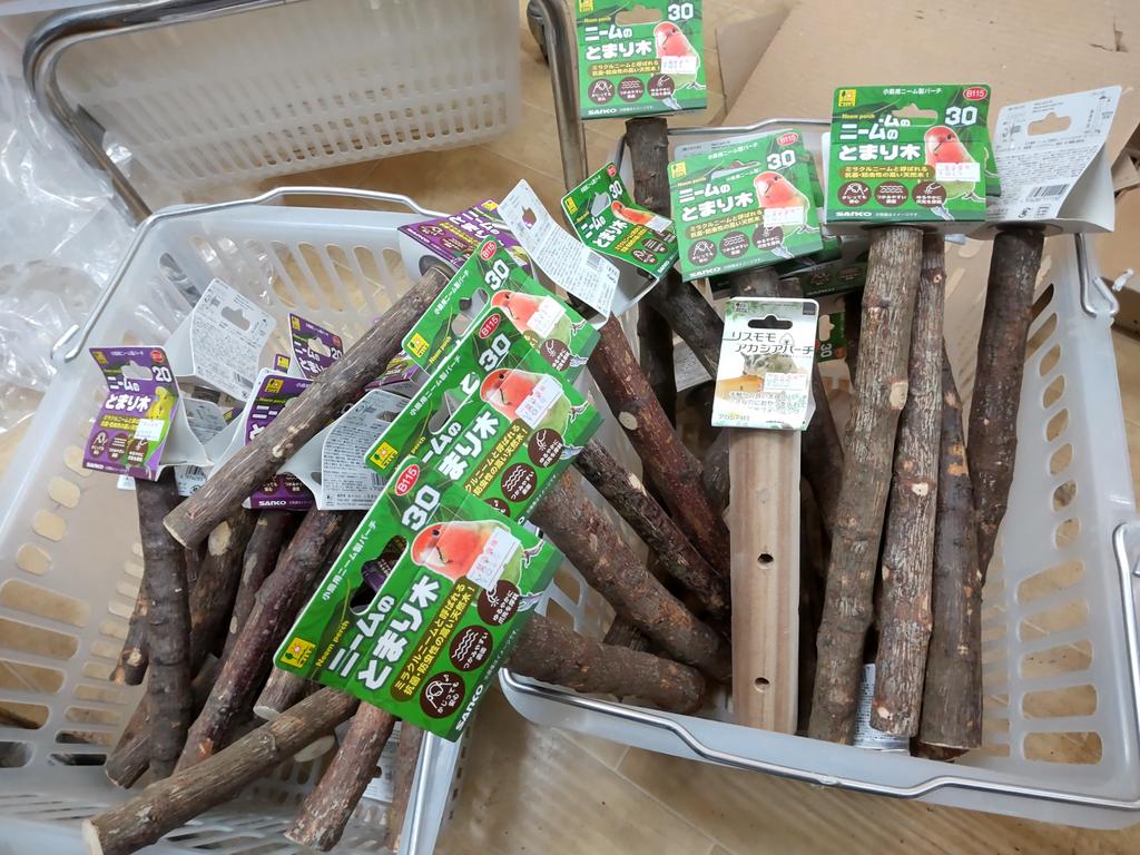 止まり木入荷しました＼(^-^)／ 長さ 20～30cm 中型～モモイロインコ位