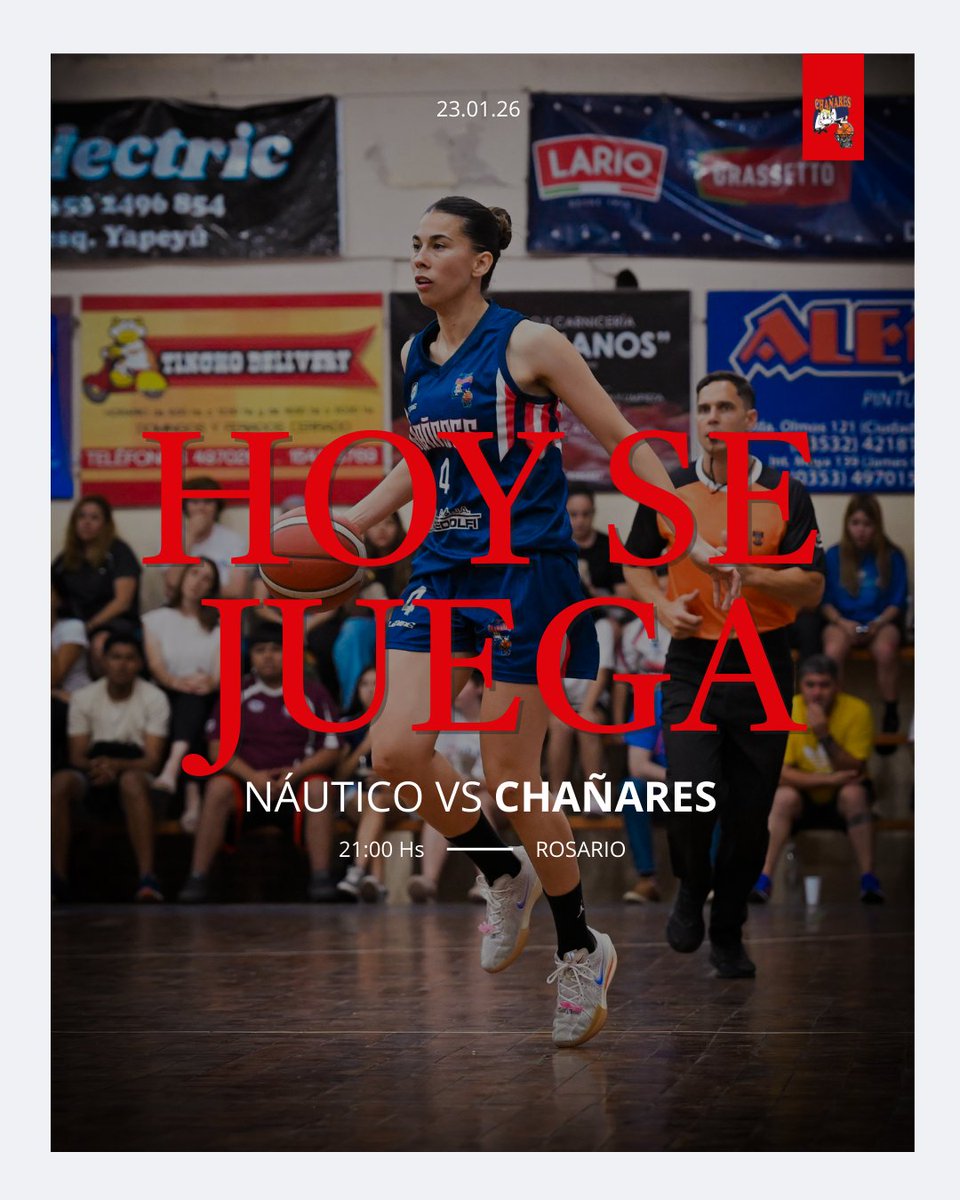 ❤️ HOY JUEGA CHAÑARES 💙

🆚️ NÁUTICO 
🏟 Rosario 
⌚️ 21:00 hs
🖥 @basquetpast 

¡Vamos Chañares... vamos chicas!💪🏽