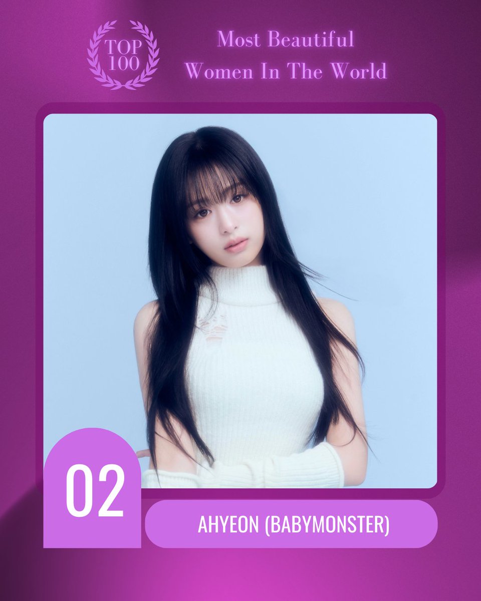 TOP100KPOP's tweet image. Most Beautiful Women In The World

#2 AHYEON (BABYMONSTER)

Congratulations! 🎉