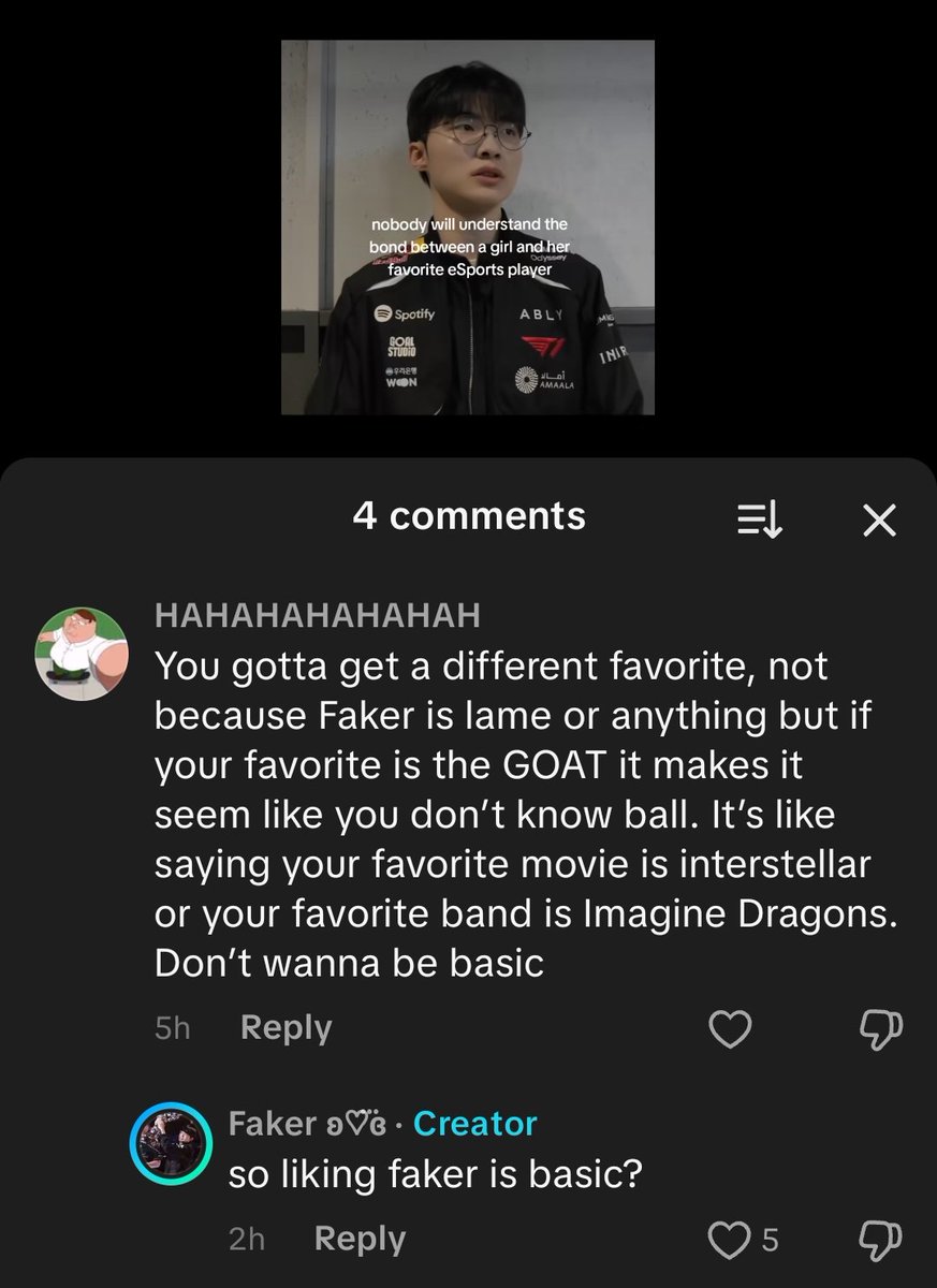 leefakerism's tweet image. I can't believe I just witnessed someone getting called "basic" for having faker as their favorite and saying that they don't know ball LMAOO what is that supposed to mean.. 😭😭😭