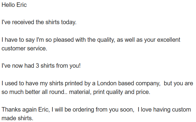 ericlin2017's tweet image. Customer reviews of Ginifab custom printed shirts 📷
Nothing makes us happier than hearing our customers love their custom shirts. Thanks for the kind words
#Ginifab #GinifabCustomApparels #CustomShirts #CustomPrinting
#TshirtDesign #HappyCustomer #QualityMatters #ClientLove