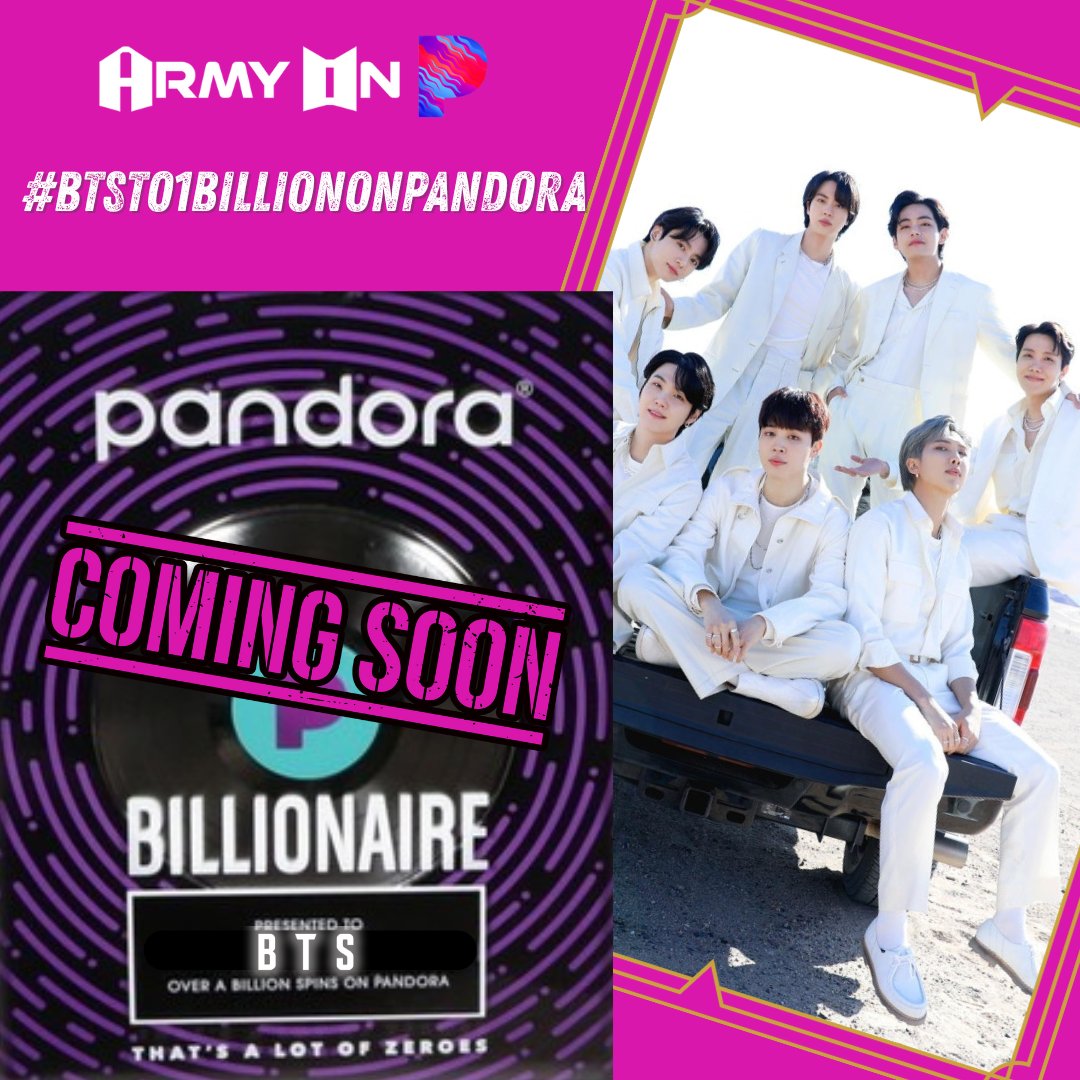 ArmyOnPandas's tweet image. 📊 #BTS Streams on Pandora

🗓️ January 20, 2026: 811,111,826 (+83,225)🔥

188,888,174 👉 1 Billion!

Playlists 👇
🎧🎶 bcd-panda.carrd.co

Stream Proof on Pandora!
pandora.com/artist/bts/pro…

BTS TO 1B ON PANODRA
ARMY STREAM ON PANDORA
#BTSto1BillionOnPandora
#ARMYonPandora