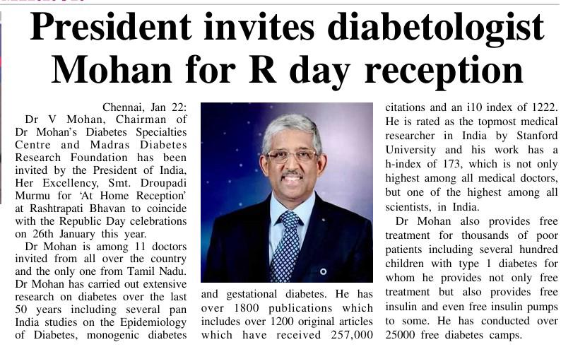 Dr.Mohan's Diabetes tweet media